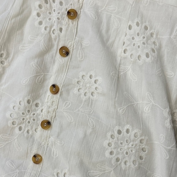 Sugarlips White Eyelet V-Neck Button Midi Dress - Picture 3 of 3